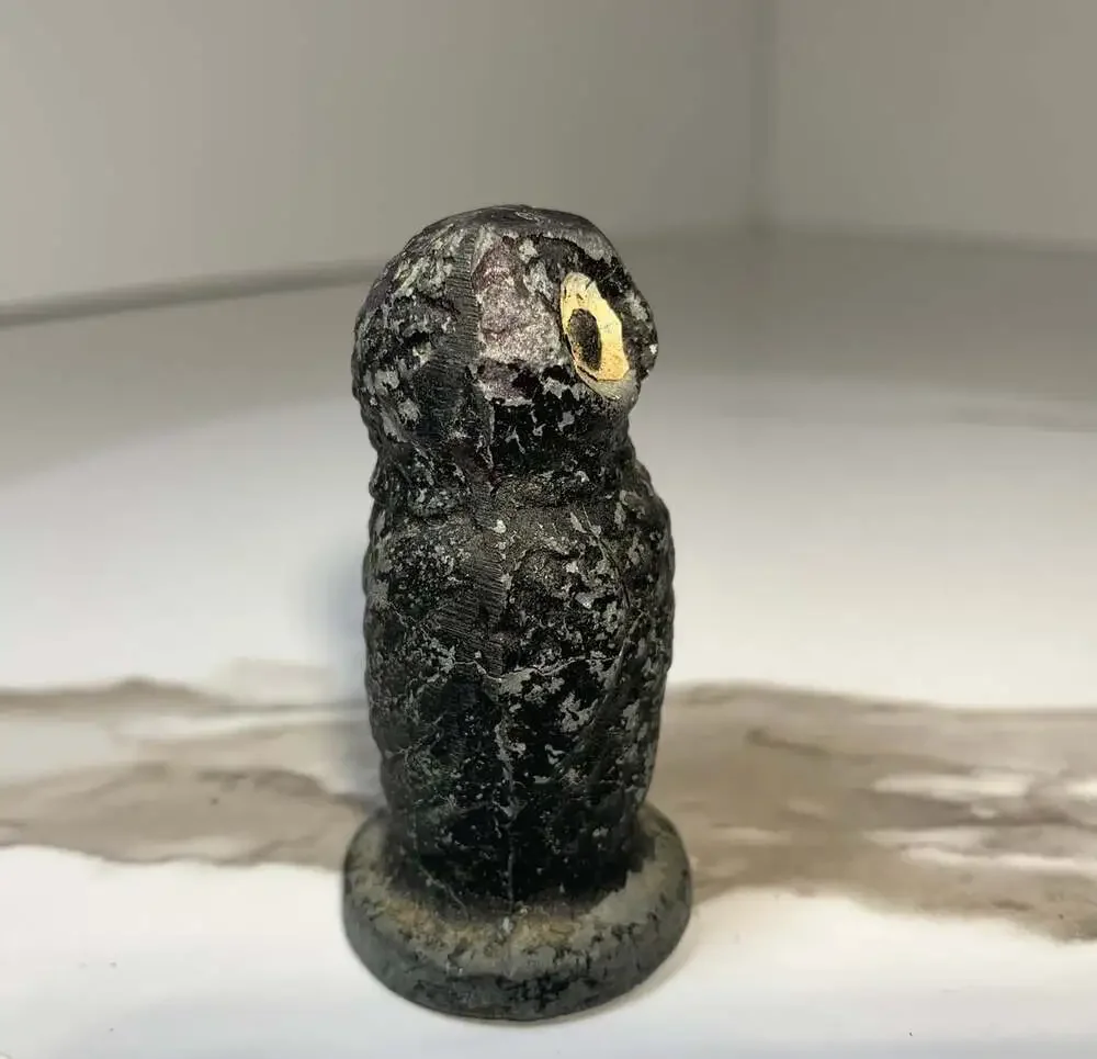 Cast Iron Antique Owl Paperweight black